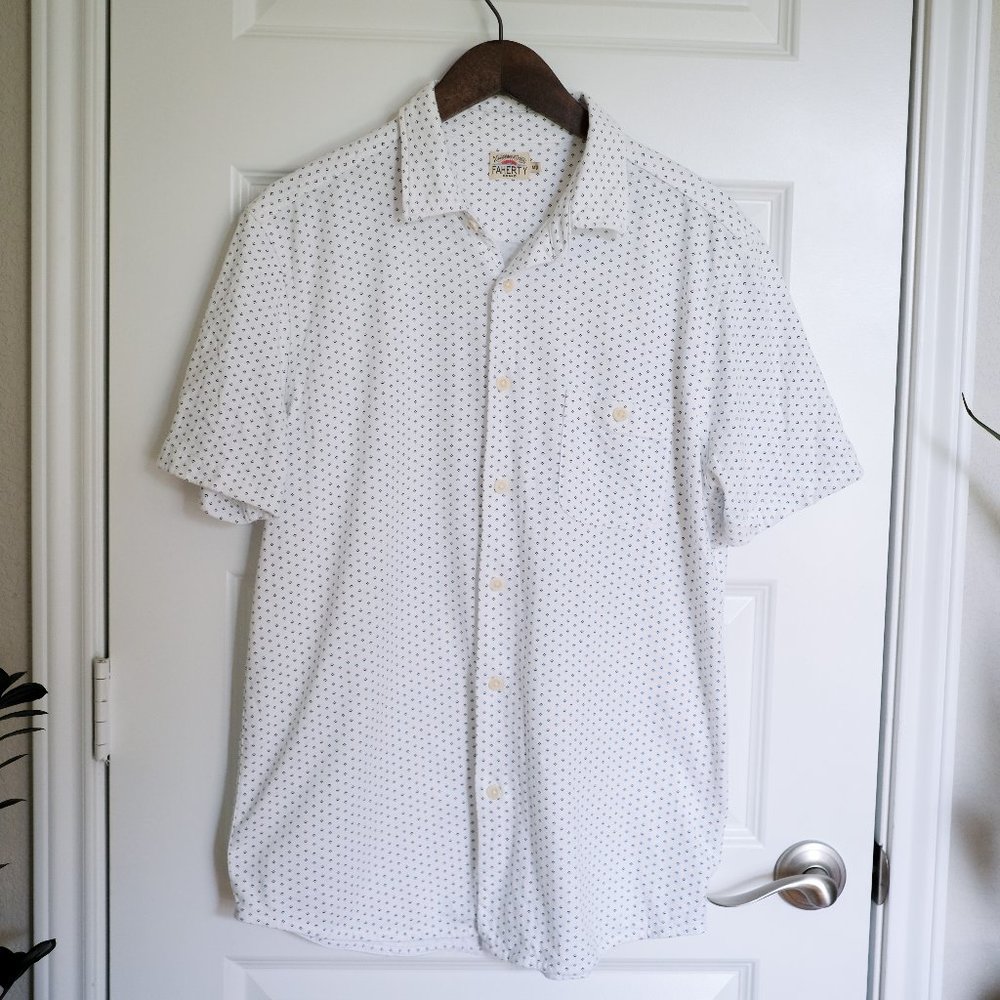 Faherty, Short-Sleeve Knit Seasons Shirt - Medium, White